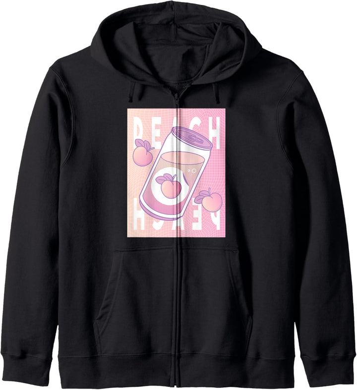Pastell Pfirsich Getränkedose Japanisches Vaporwave Retro Kapuzenjacke