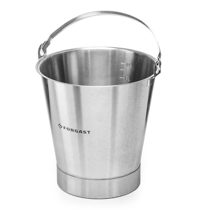Forgast Eimer aus Edelstahl mit Deckel und Ring | 10L Liter | Kücheneimer | Milcheimer | Edelstahlei