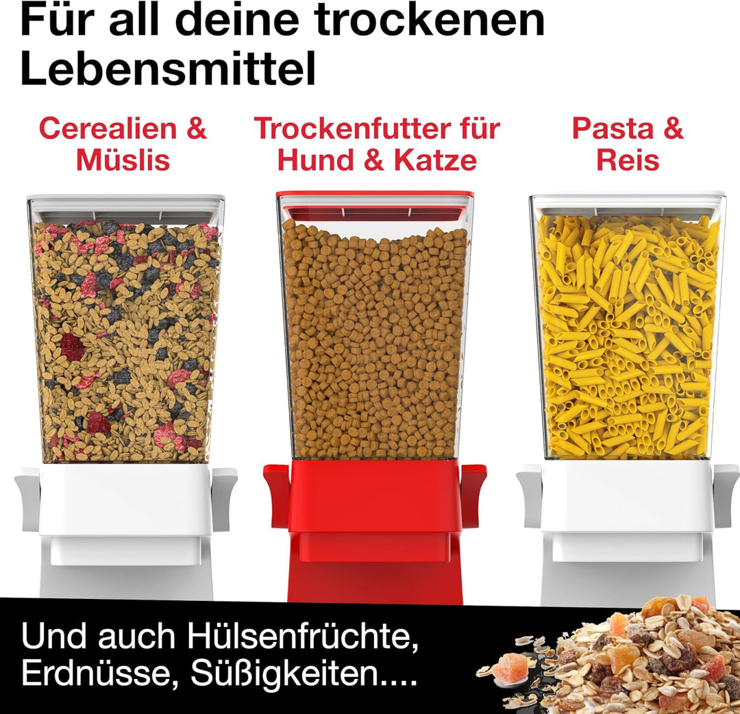 Müslispender mit Kapazität 5L - Spender für Cerealien, Cornflakes, Müsli, Pasta, Trockenfutter - Fut