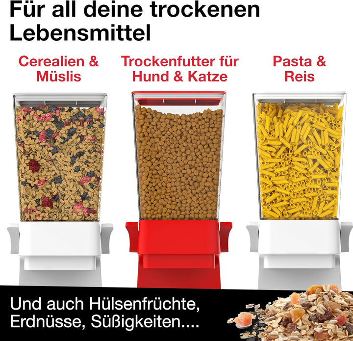 Müslispender mit Kapazität 5L - Spender für Cerealien, Cornflakes, Müsli, Pasta, Trockenfutter - Fut