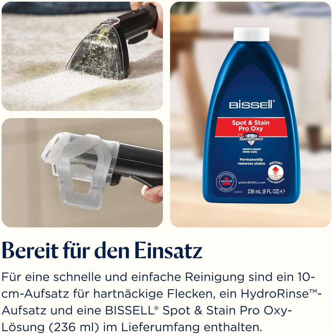 BISSELL SpotClean ProHeat Advanced Teppichreiniger und Polsterreiniger Gerät, Nasssauger und Waschsa