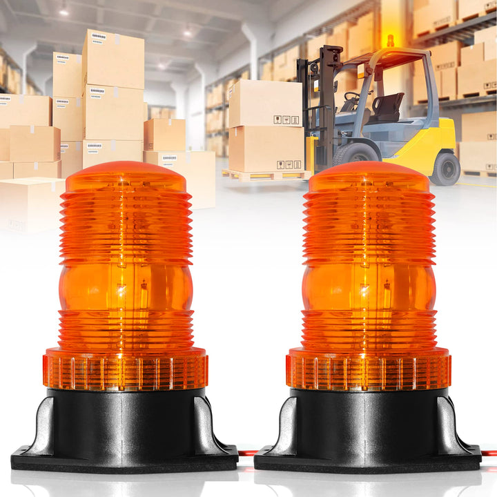 Dinfu 2PCS LED Warnleuchte,10-110V LED Gabelstaplerleuchte Gelb Rundumleuchte Orange LED für Auto LK