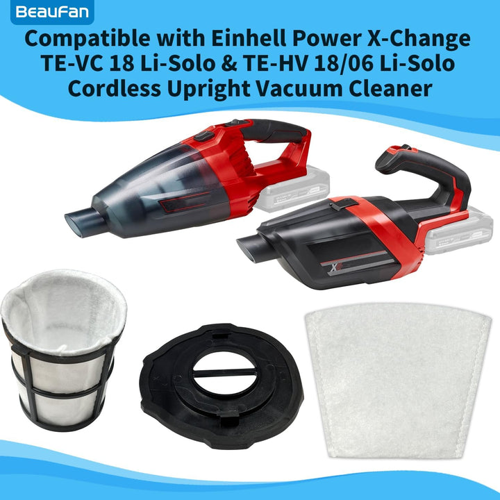 10er-Pack Filterbeutel Kompatibel mit Einhell Power X-Change TE-VC 18 Li-Solo & TE-HV 18/06 Li-Solo