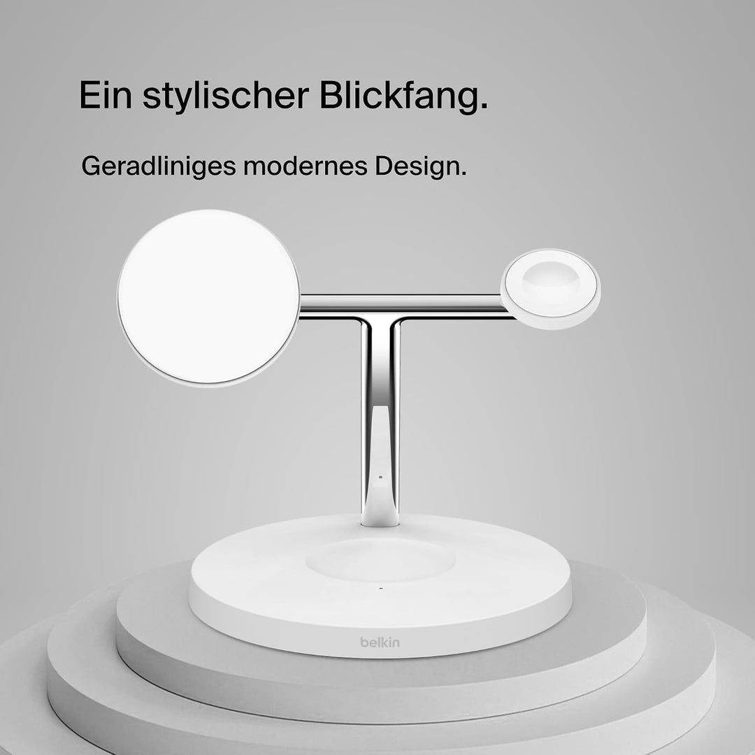 Belkin BoostCharge Pro kabelloses 3-in-1-Ladegerät mit Qi2 für iPhone 17, Air, 16, 15, 14, 13, 12, P