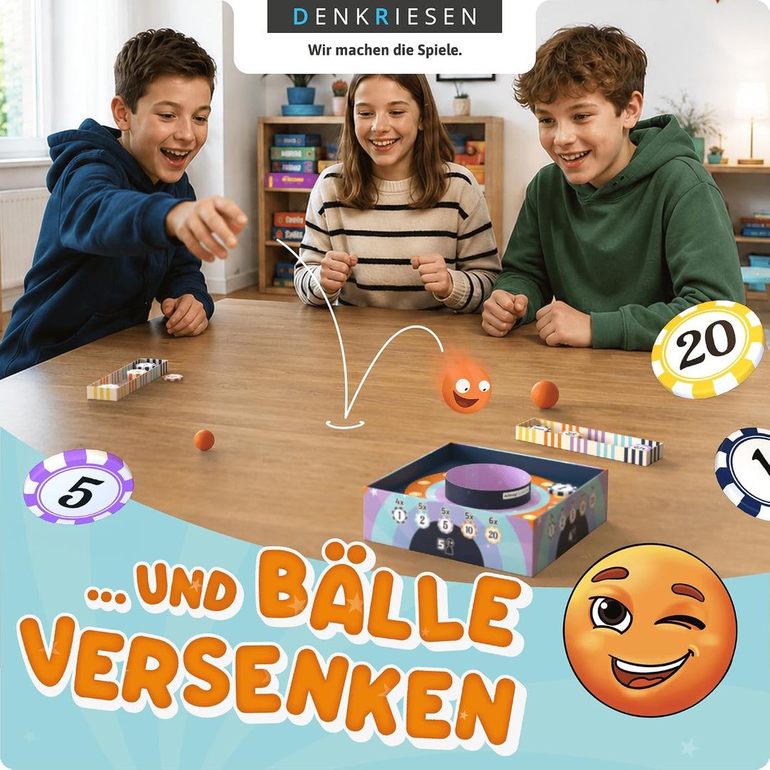 DENKRIESEN Bounce It! – Geschicklichkeitsspiel mit Bällen | Rasantes Familienspiel & Partyspiel für