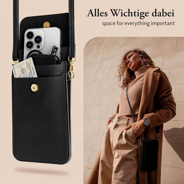 moex Handytasche zum Umhängen für Samsung Galaxy A72 / A72 5G kleine Handtasche mit Handyfach und Si