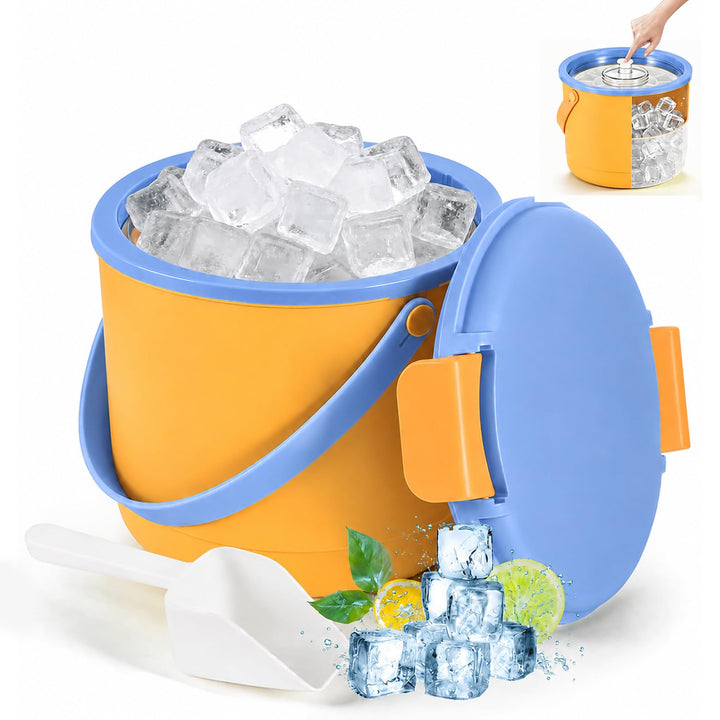 2.6L Eiswürfelbehälter Mit Deckel,Isbehälter,Ice Cubetray,24 Stunden Warm Orange, Orange