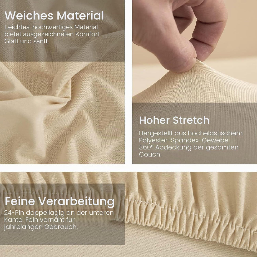 ShowyLive Sofa Überzug Couch Überzug 2er Set für Ecksofa L-Form Sofabezug 3 Sitzer+4 Sitzer, mit 2 S