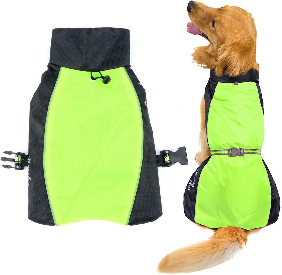 Zunea Wasserdichter Regenmantel für Mittelgrosse und Grosse Hunde Reflektierend Regenjacke Leicht Wi
