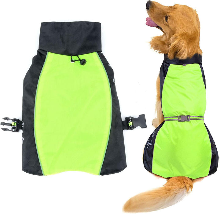 Zunea Wasserdichter Regenmantel für Mittelgrosse und Grosse Hunde Reflektierend Regenjacke Leicht Wi