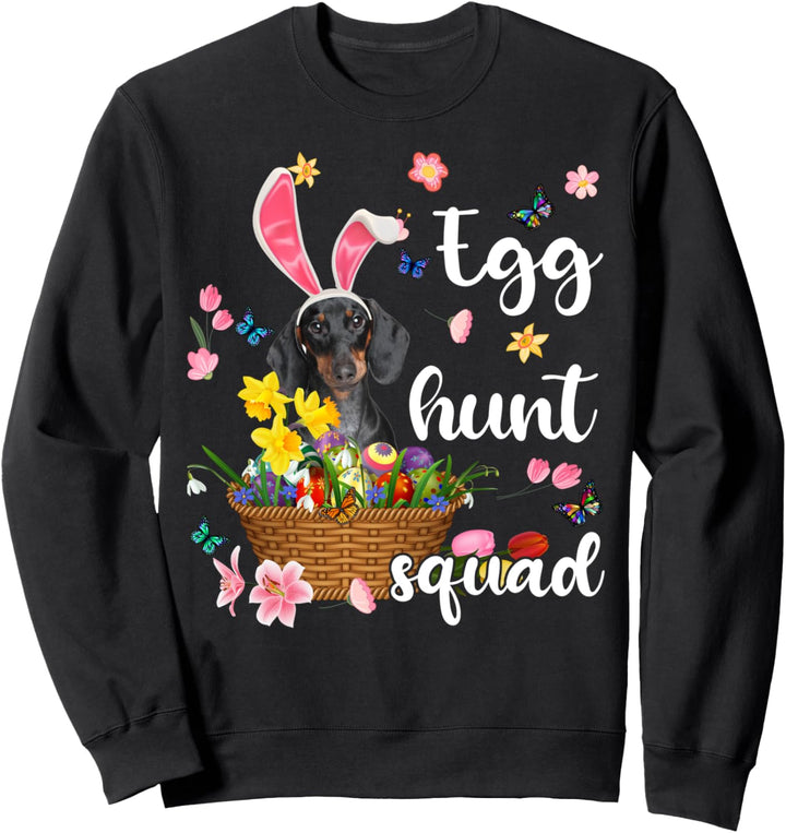Bunte Eiersuche mit Dackel-Motiv "Happy Easter" Sweatshirt