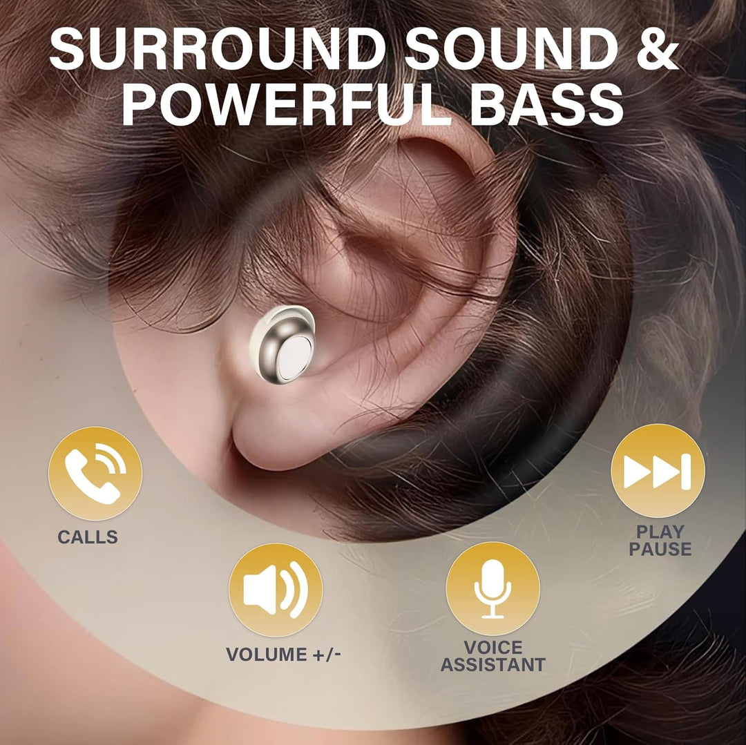 Mini Schlafkopfhörer Bluetooth 5.4 Kopfhörer, in Ear Kopfhörer Kabellos mit 25 Stunden Akkulaufzeit,