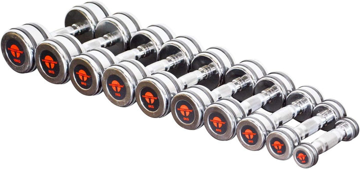 Chrom Hantel Kurzhantel Set Studio Qualität mit Gummiring 1-10 kg/Hantelständer Hantelablage 2 x 8,0