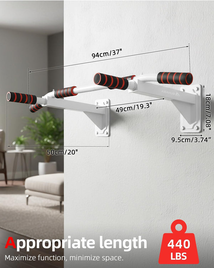 Abahub Klimmzugstange Wandmontage, Mehrfach Griff Chin-Up-Bar für Heimtraining, Bohrmontage, Wand Pu