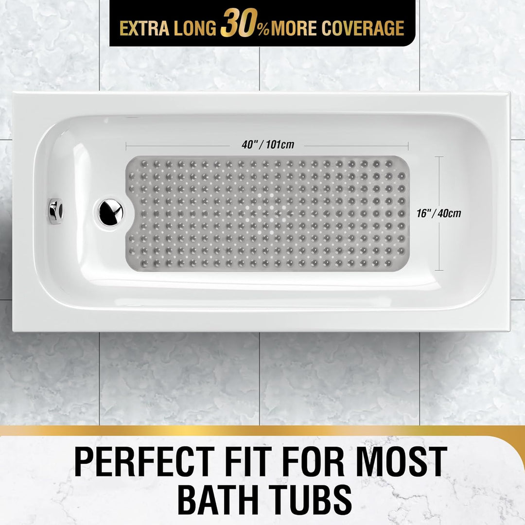 HITSLAM Badewannenmatte rutschfest, 101 x 40cm Extra Lange Antirutschmatte Badewanne, Duschmatte rut