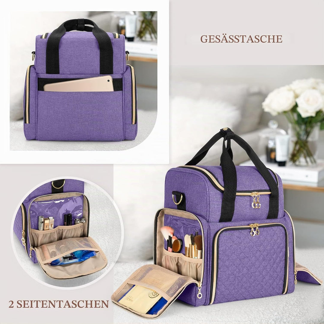 Luxja Kulturtasche Damen, Make Up Organizer Tasche, Kosmetikkofffer für Make up, Kosmetiktasche zum