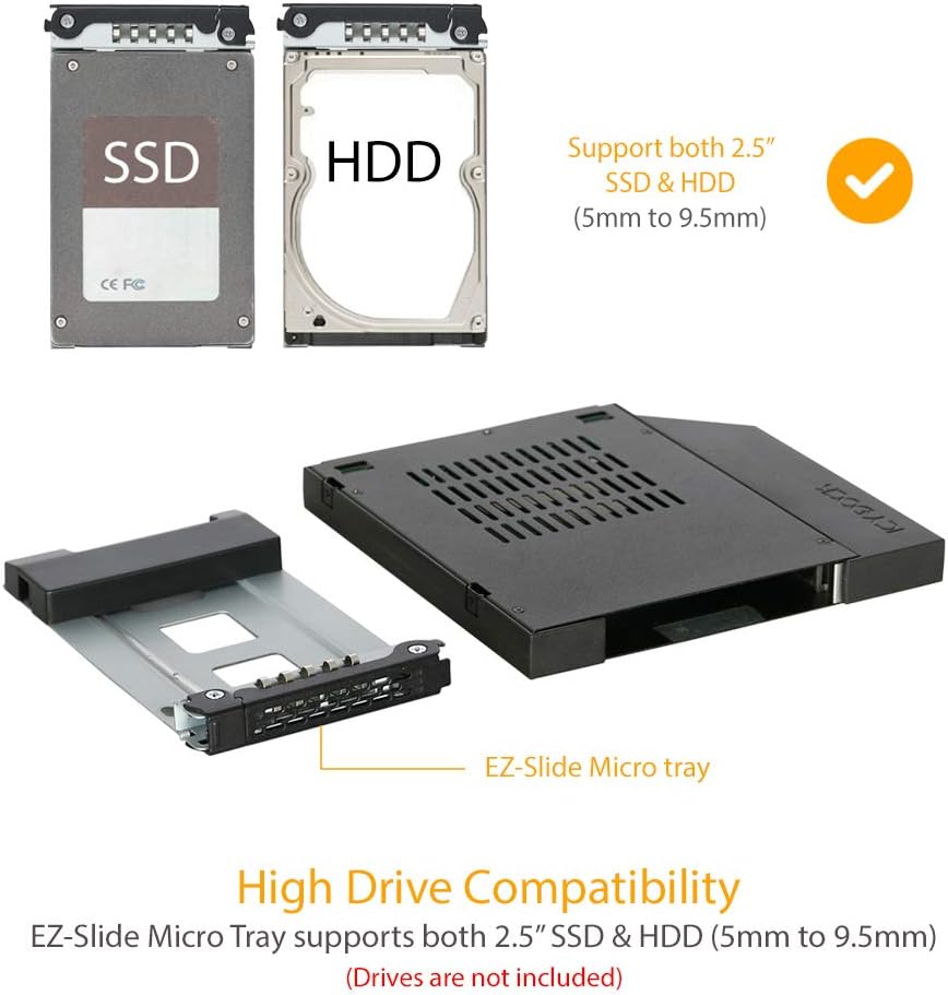 ICY DOCK SATA Hot Swap Wechselrahmen für 2,5 Zoll (6,4cm) SSD/HDD - Notebook Slim-ODD ToughArmor MB4