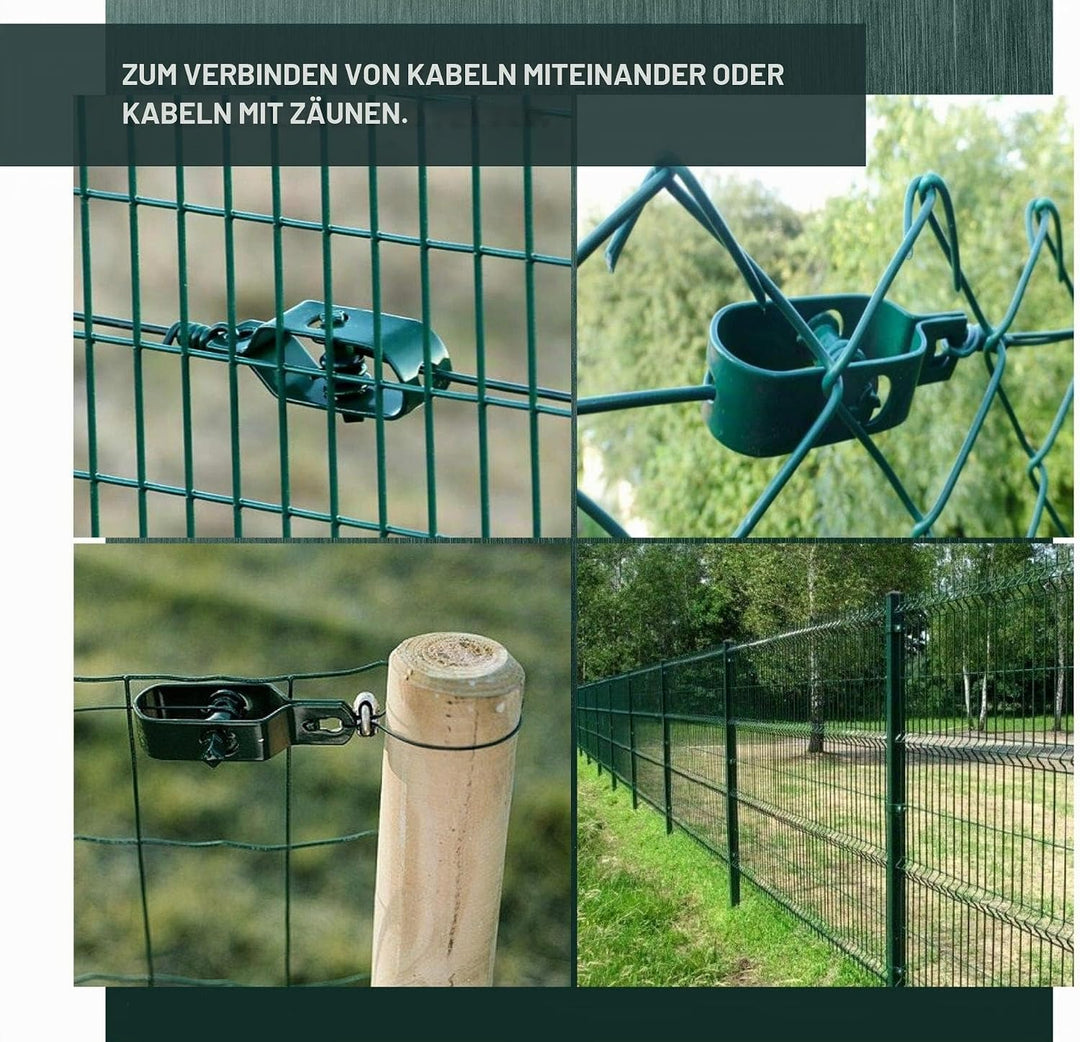 DOJA Industrial | Drahtspanner aus verzinkt Stahl | PACK 25 | Grün | Spanner für Spanndraht, Maschen