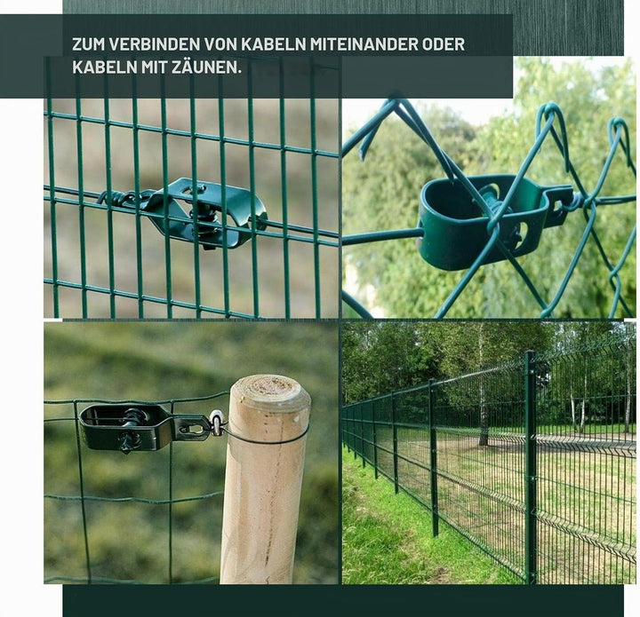 DOJA Industrial | Drahtspanner aus verzinkt Stahl | PACK 25 | Grün | Spanner für Spanndraht, Maschen