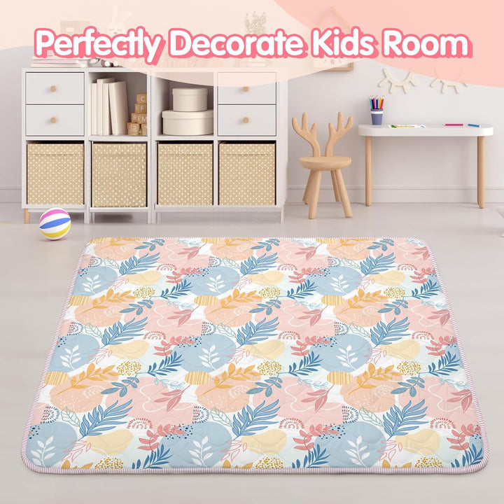 Spielmatte Baby 127×127cm mit Rutschfest, Extra Dicke 2cm Weiche Krabbelmatte Baby, Faltbar Krabbeld