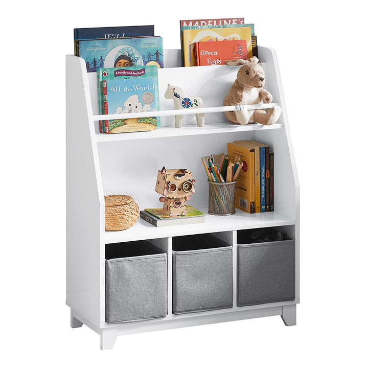 SoBuy Bücherregal Kinder Regal Kinderzimmer mit Ablagefächern und 3 Boxen Kinderregal Montessori Spi