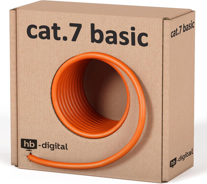 HB-DIGITAL 50m cat 7 Netzwerkkabel LAN Verlegekabel Cable - Übertragungsgeschwindigkeit bis zu 10 Gb