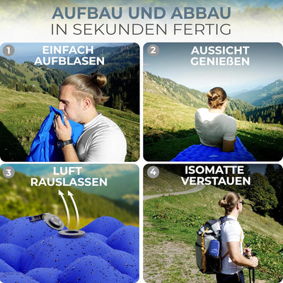 Alpenwert® Isomatte Outdoor [Kleines Packmass & Ultraleicht] Luftmatratze perfekt für Camping, Wande