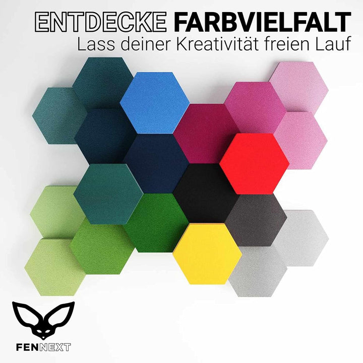 FENNEXT ® Velvet Schallabsorber Wand - Dekorative Hexagon Akustikpaneele für Gaming, YouTube Studio,