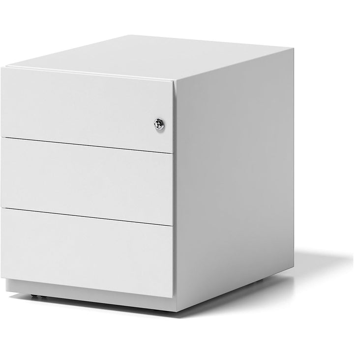 BISLEY Rollcontainer Note mit Griffleiste, 3 Universalschubladen, Metall, 696 Verkehrsweiss, 56.5 x