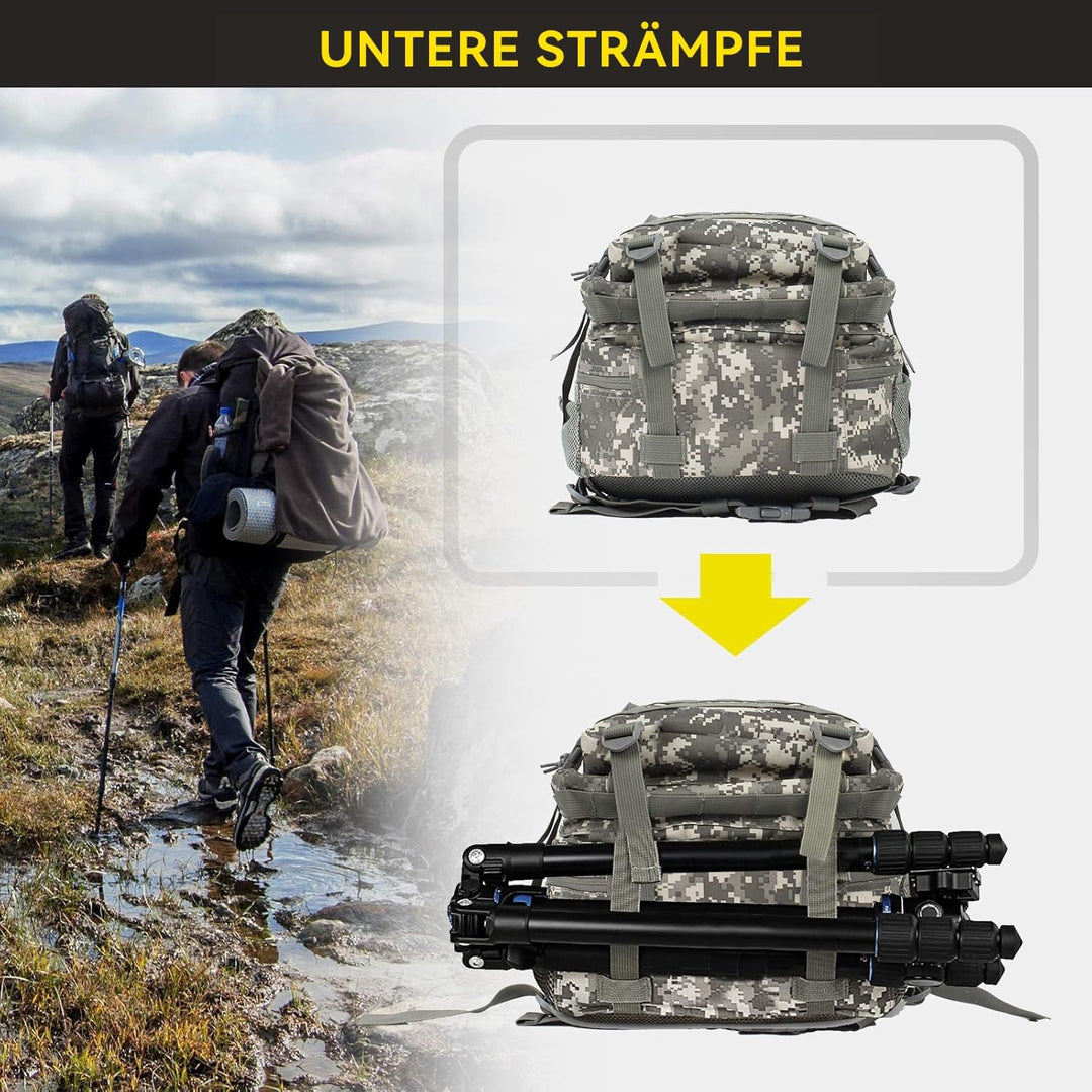 Zavothy, 45l taktischer Militär-Rucksack für Damen und Herren – grosser 3-Tage-Einsatzrucksack mit M