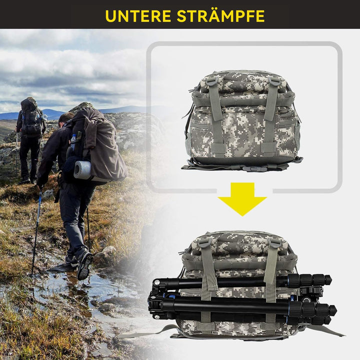 Zavothy, 45l taktischer Militär-Rucksack für Damen und Herren – grosser 3-Tage-Einsatzrucksack mit M
