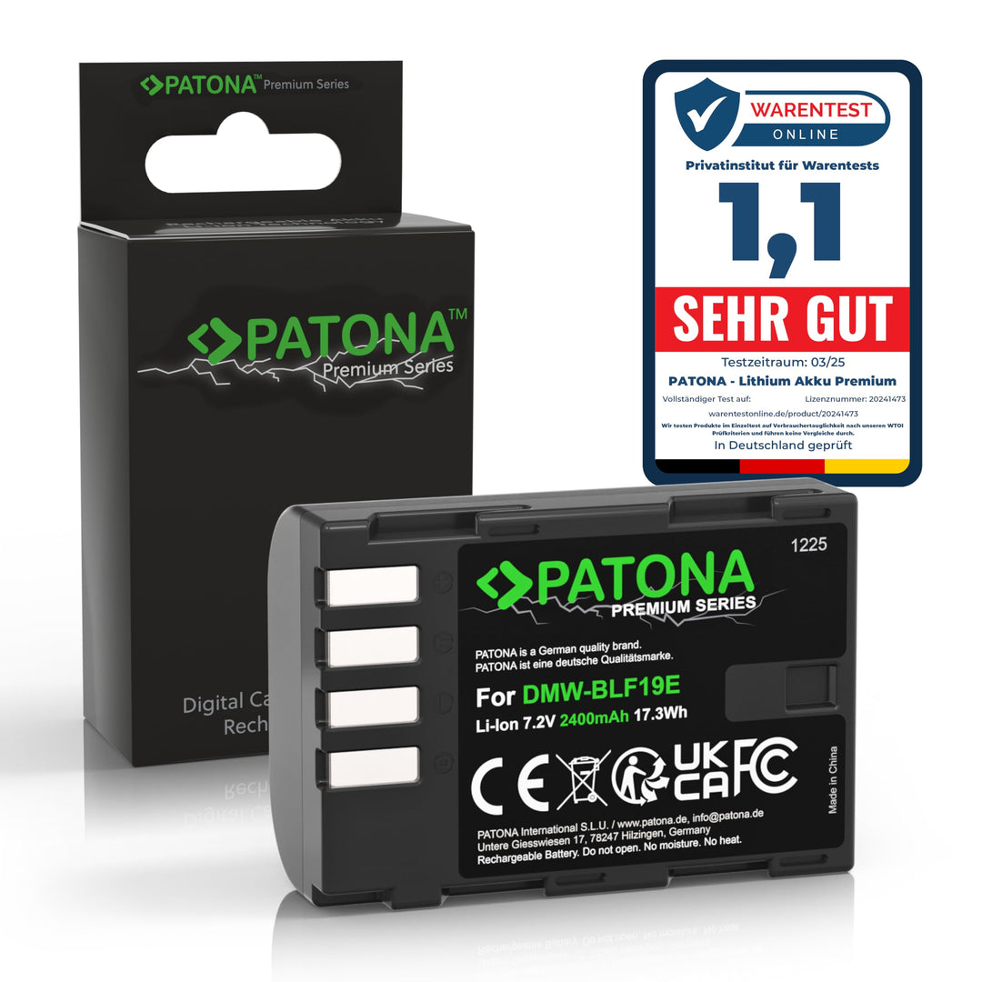 PATONA Premium DMW-BLF19 E Akku 2400mAh Ersatzakku kompatibel mit Panasonic Lumix DC-G9 G9L G9EG G9L