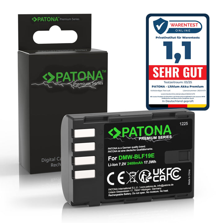PATONA Premium DMW-BLF19 E Akku 2400mAh Ersatzakku kompatibel mit Panasonic Lumix DC-G9 G9L G9EG G9L