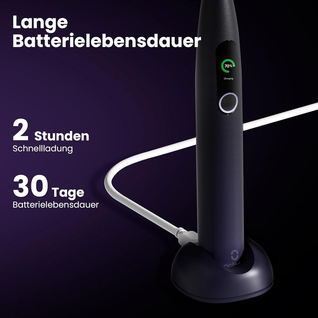 Oclean X Pro Elektrische Zahnbürste, Schallzahnbürste mit Farbdisplay, 3 Putzmodi & 32 Intensitäten,