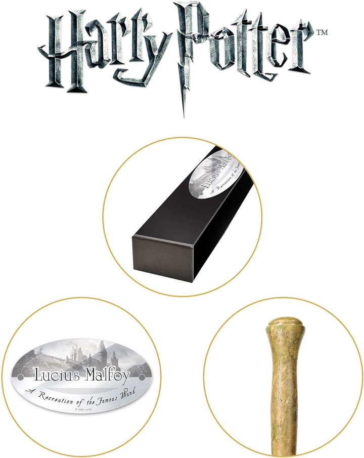 The Noble Collection - Lucius Malfoy Character Wand - 15in (37cm) Wizarding World Wand with Name Tag