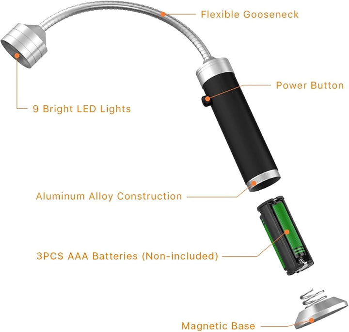 Permasteel Grill Zubehör | Grill Beleuchtung | Grillleuchte mit Magnetfuss | LED Lampe Outdoor | Ver