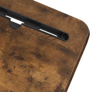 soges Computertisch Laptoptisch höhenverstellbar PC-Tisch mit Rollen, Oberfläche mit Einschnitt als
