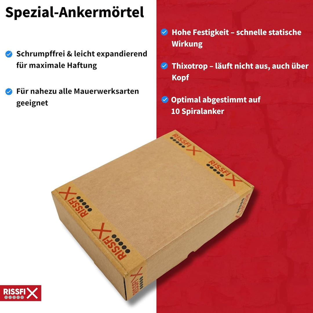 Spezial-Ankermörtel für Spiralanker-System zur Wandrissreparatur – schrumpffrei, hochfest, 2×5 kg