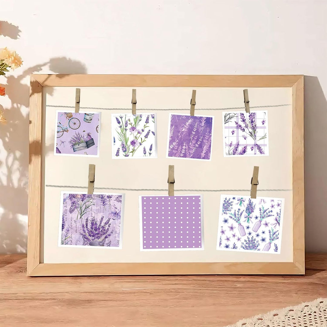 Scrapbook Papier Lila Blumen Muster Scrapbook Bastelpapier, 30x30 cm Scrapbooking Papier Motivpapier