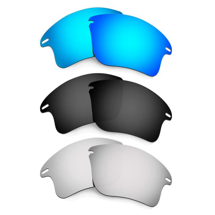 HKUCO Plus Mens Replacement Lenses For Oakley Fast Jacket XL Blue/Black/Titanium Sunglasses