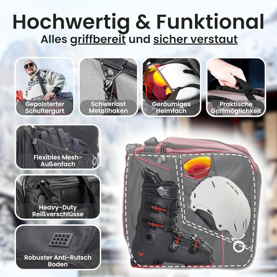Otaro Skischuhtasche mit Helmfach | Skitasche für Skischuhe, Helm & Zubehör | > 60.000 begeisterte K
