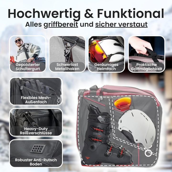 Otaro Skischuhtasche mit Helmfach | Skitasche für Skischuhe, Helm & Zubehör | > 60.000 begeisterte K