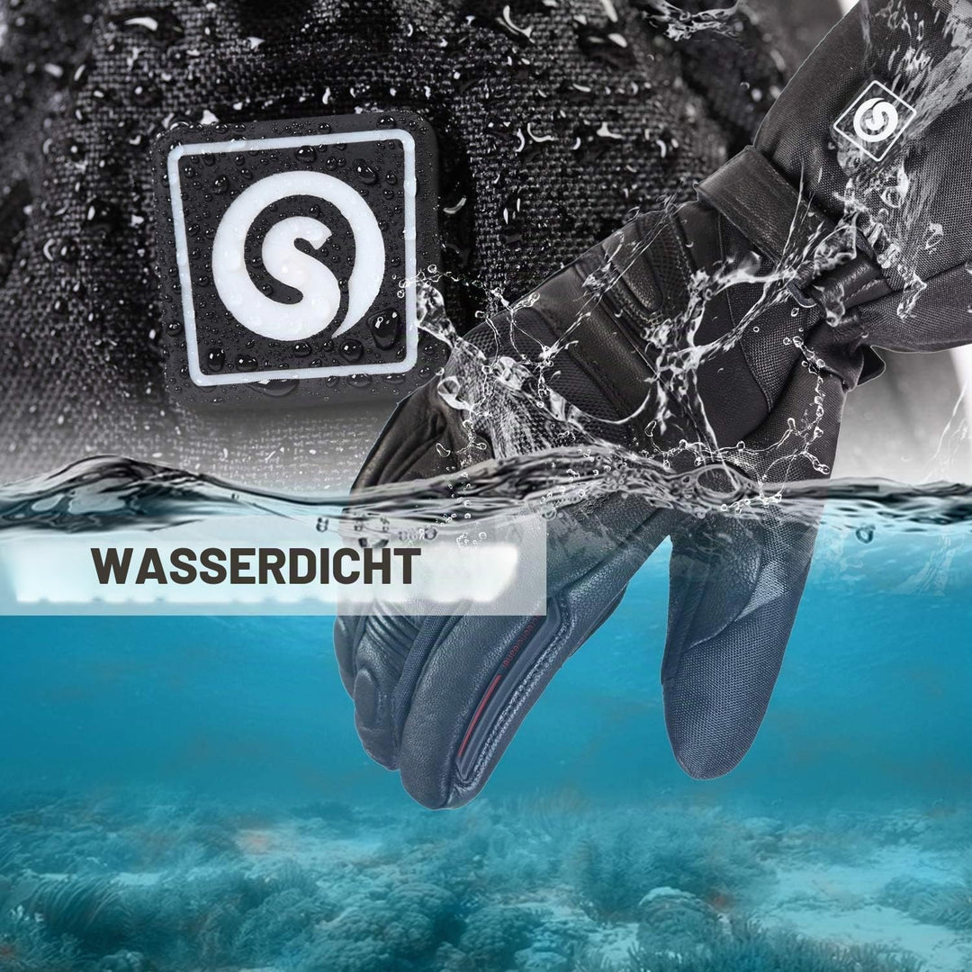 day wolf Beheizte Motorradhandschuhe, IPX66, wasserdicht, Touchscreen, 7,4 V, 2200 mAh, elektrisch,