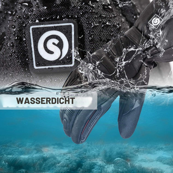 day wolf Beheizte Motorradhandschuhe, IPX66, wasserdicht, Touchscreen, 7,4 V, 2200 mAh, elektrisch,