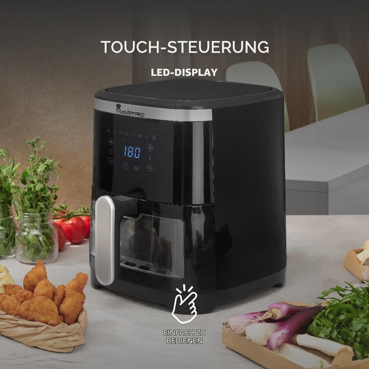 MasterPRO ROCKET 420 - Heissluftfritteuse 1300W 4.2L - 8 Programme - LED Touch Control - Antihaftbes
