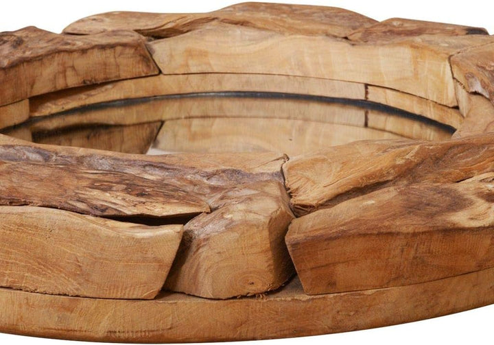Wandspiegel Teak Spiegel Holzrahmen Wanddekoration Badspiegel mit Massivholz-Rahmen aus Teakholz Nat