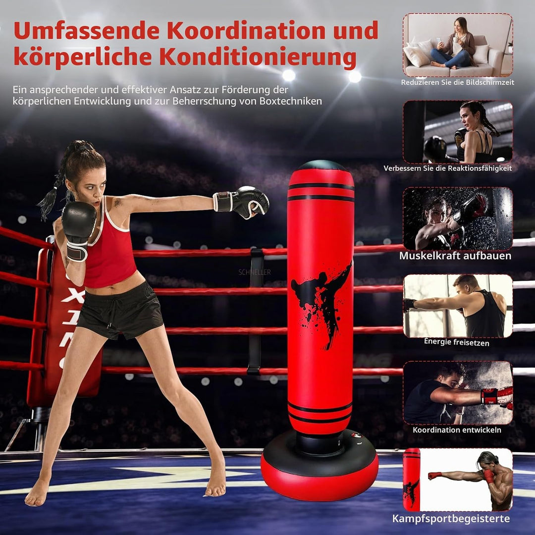 Gevvnss Aufblasbarer Boxsack, 47. 24 Zoll Boxsack, De-Stress Boxsack für Kinder für Junge/Mädchen, B