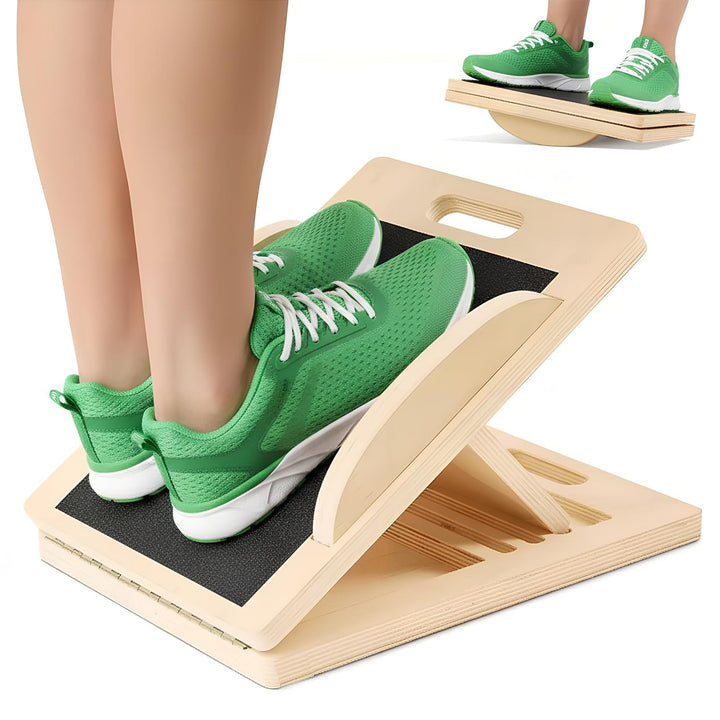 Balance Board aus Holz, Wobble Board 360°, Anti-Rutsch Schrägbrett für Waden Dehnen &amp; Physiotherapie
