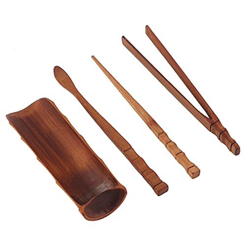 4 Stücke Natürliche Bambus Tee-Set Chinesische Klassische Teeservice Werkzeug Teezeremonie Zubehör K