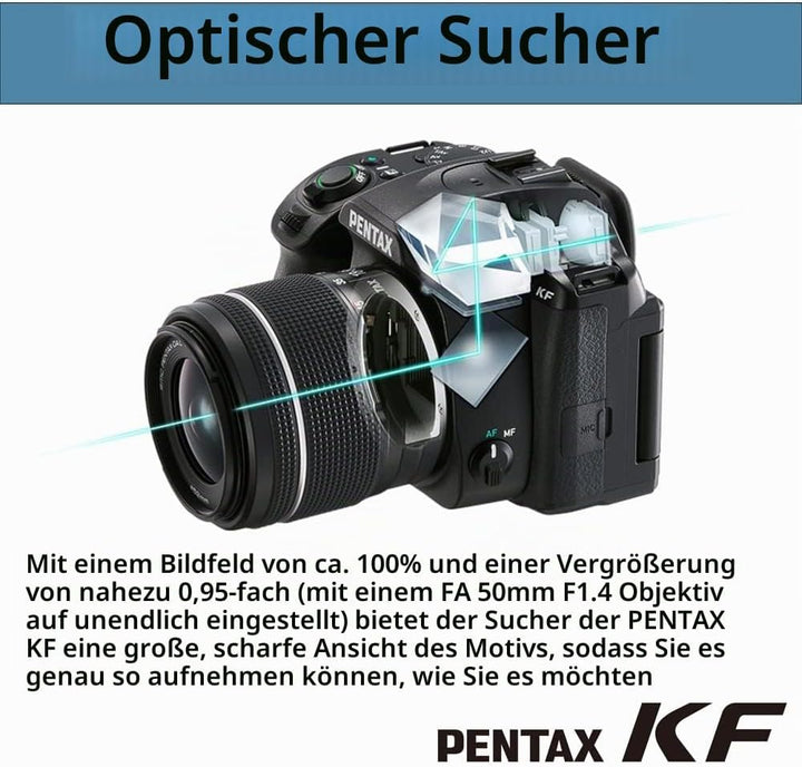 Pentax KF APS-C digitales SLR-Kamerakit mit 18-55 mm WR Zoomobjektiv, staubdicht, wetterfest, Vario-